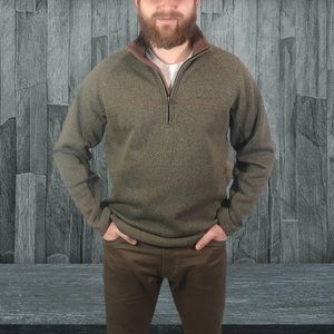 SOLD**Columbia green 1/4 zip pullover sweater size
